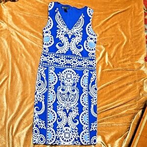 I.N.C Elegant Blue and White Patterned Dress